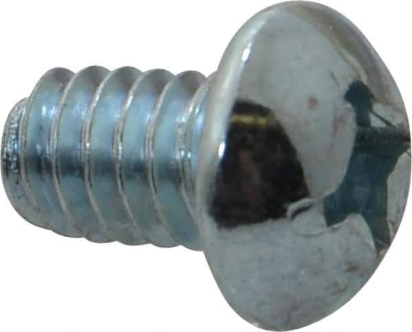 Value Collection - 1/4-20 UNC, 3/8" Length Under Head Phillips Drive Machine Screw - Round Head, Grade 2 Steel, Zinc-Plated Finish, Without Washer - Apex Tool & Supply