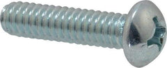 Value Collection - 1/4-20 UNC, 1" Length Under Head Phillips Drive Machine Screw - Round Head, Grade 2 Steel, Zinc-Plated Finish, Without Washer - Apex Tool & Supply
