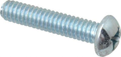 Value Collection - 1/4-20 UNC, 1-1/4" Length Under Head Phillips Drive Machine Screw - Round Head, Grade 2 Steel, Zinc-Plated Finish, Without Washer - Apex Tool & Supply