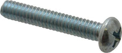 Value Collection - 1/4-20 UNC, 1-1/2" Length Under Head Phillips Drive Machine Screw - Round Head, Grade 2 Steel, Zinc-Plated Finish, Without Washer - Apex Tool & Supply