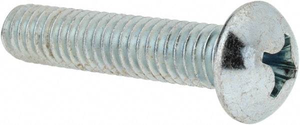 Value Collection - 5/16-18 UNC, 1-1/2" Length Under Head Phillips Drive Machine Screw - Round Head, Grade 2 Steel, Zinc-Plated Finish, Without Washer - Apex Tool & Supply