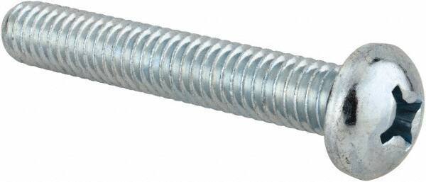 Value Collection - 5/16-18 UNC, 2" Length Under Head Phillips Drive Machine Screw - Round Head, Grade 2 Steel, Zinc-Plated Finish, Without Washer - Apex Tool & Supply