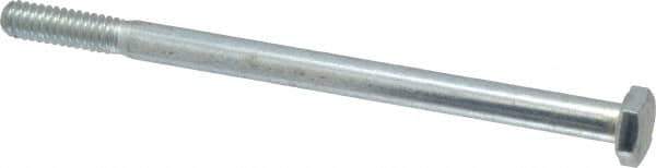 Made in USA - 1/4-20 UNC, 4" Length Under Head Hex Head Cap Screw - Partially Threaded, Grade 5 Steel, Zinc-Plated Finish, 7/16" Hex - Apex Tool & Supply