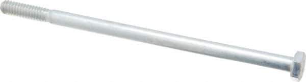 Made in USA - 1/4-20 UNC, 5" Length Under Head Hex Head Cap Screw - Partially Threaded, Grade 5 Steel, Zinc-Plated Finish, 7/16" Hex - Apex Tool & Supply