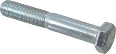 Made in USA - 3/8-16 UNC, 2-1/4" Length Under Head Hex Head Cap Screw - Partially Threaded, Grade 5 Steel, Zinc-Plated Finish, 9/16" Hex - Apex Tool & Supply