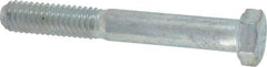 Made in USA - 3/8-16 UNC, 2-3/4" Length Under Head Hex Head Cap Screw - Partially Threaded, Grade 5 Steel, Zinc-Plated Finish, 9/16" Hex - Apex Tool & Supply