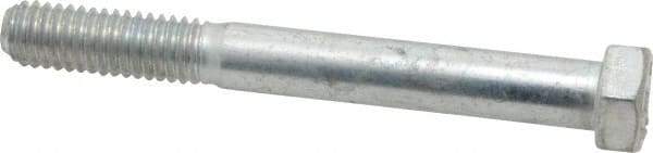 Made in USA - 3/8-16 UNC, 3-1/4" Length Under Head Hex Head Cap Screw - Partially Threaded, Grade 5 Steel, Zinc-Plated Finish, 9/16" Hex - Apex Tool & Supply