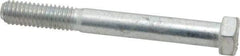 Made in USA - 3/8-16 UNC, 3-1/4" Length Under Head Hex Head Cap Screw - Partially Threaded, Grade 5 Steel, Zinc-Plated Finish, 9/16" Hex - Apex Tool & Supply