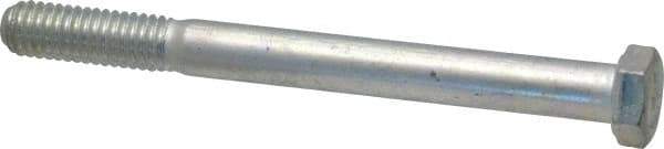Made in USA - 3/8-16 UNC, 4" Length Under Head Hex Head Cap Screw - Partially Threaded, Grade 5 Steel, Zinc-Plated Finish, 9/16" Hex - Apex Tool & Supply