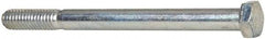 Made in USA - 3/8-16 UNC, 4-1/2" Length Under Head Hex Head Cap Screw - Partially Threaded, Grade 5 Steel, Zinc-Plated Finish, 9/16" Hex - Apex Tool & Supply