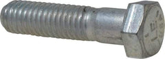 Made in USA - 1/2-13 UNC, 2" Length Under Head Hex Head Cap Screw - Partially Threaded, Grade 5 Steel, Zinc-Plated Finish, 3/4" Hex - Apex Tool & Supply