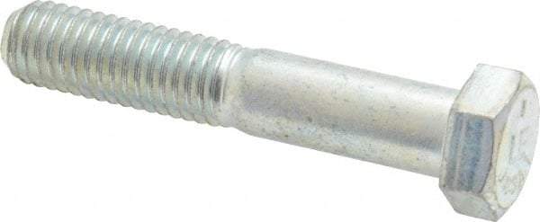 Made in USA - 1/2-13 UNC, 2-3/4" Length Under Head Hex Head Cap Screw - Partially Threaded, Grade 5 Steel, Zinc-Plated Finish, 3/4" Hex - Apex Tool & Supply