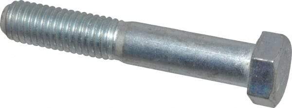 Made in USA - 1/2-13 UNC, 3" Length Under Head Hex Head Cap Screw - Partially Threaded, Grade 5 Steel, Zinc-Plated Finish, 3/4" Hex - Apex Tool & Supply