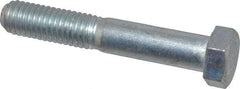 Made in USA - 1/2-13 UNC, 3" Length Under Head Hex Head Cap Screw - Partially Threaded, Grade 5 Steel, Zinc-Plated Finish, 3/4" Hex - Apex Tool & Supply
