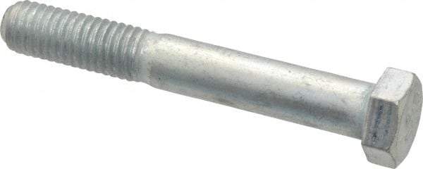 Made in USA - 1/2-13 UNC, 3-1/2" Length Under Head Hex Head Cap Screw - Partially Threaded, Grade 5 Steel, Zinc-Plated Finish, 3/4" Hex - Apex Tool & Supply