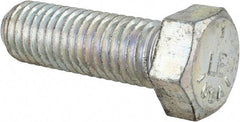 Made in USA - 9/16-12 UNC, 1-3/4" Length Under Head Hex Head Cap Screw - Fully Threaded, Grade 5 Steel, Zinc-Plated Finish, 13/16" Hex - Apex Tool & Supply