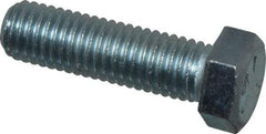 Made in USA - 9/16-12 UNC, 2" Length Under Head Hex Head Cap Screw - Fully Threaded, Grade 5 Steel, Zinc-Plated Finish, 13/16" Hex - Apex Tool & Supply