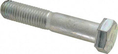 Made in USA - 3/4-10 UNC, 4" Length Under Head Hex Head Cap Screw - Partially Threaded, Grade 5 Steel, Zinc-Plated Finish, 1-1/8" Hex - Apex Tool & Supply