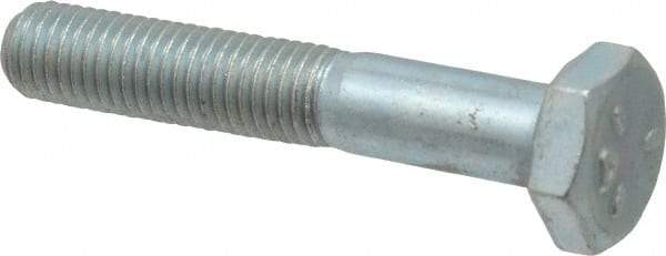 Made in USA - 1/4-28 UNF, 1-1/2" Length Under Head Hex Head Cap Screw - Partially Threaded, Grade 5 Steel, Zinc-Plated Finish, 1/2" Hex - Apex Tool & Supply