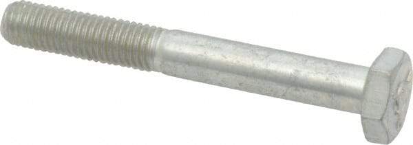 Made in USA - 1/4-28 UNF, 2" Length Under Head Hex Head Cap Screw - Partially Threaded, Grade 5 Steel, Zinc-Plated Finish, 1/2" Hex - Apex Tool & Supply