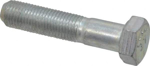 Made in USA - 3/8-24 UNF, 1-3/4" Length Under Head Hex Head Cap Screw - Partially Threaded, Grade 5 Steel, Zinc-Plated Finish, 9/16" Hex - Apex Tool & Supply