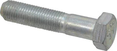 Made in USA - 3/8-24 UNF, 1-3/4" Length Under Head Hex Head Cap Screw - Partially Threaded, Grade 5 Steel, Zinc-Plated Finish, 9/16" Hex - Apex Tool & Supply