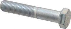 Made in USA - 3/8-24 UNF, 2" Length Under Head Hex Head Cap Screw - Partially Threaded, Grade 5 Steel, Zinc-Plated Finish, 9/16" Hex - Apex Tool & Supply