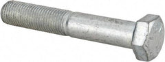 Made in USA - 3/8-24 UNF, 2-1/4" Length Under Head Hex Head Cap Screw - Partially Threaded, Grade 5 Steel, Zinc-Plated Finish, 9/16" Hex - Apex Tool & Supply