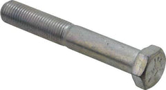 Made in USA - 3/8-24 UNF, 2-1/2" Length Under Head Hex Head Cap Screw - Partially Threaded, Grade 5 Steel, Zinc-Plated Finish, 9/16" Hex - Apex Tool & Supply