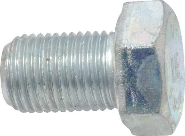 Made in USA - 1/2-20 UNF, 3/4" Length Under Head Hex Head Cap Screw - Fully Threaded, Grade 5 Steel, Zinc-Plated Finish, 3/4" Hex - Apex Tool & Supply