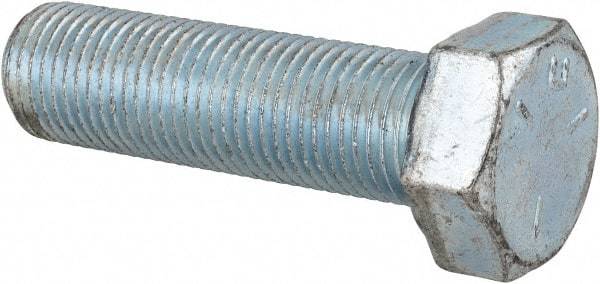 Made in USA - 1/2-20 UNF, 1-3/4" Length Under Head Hex Head Cap Screw - Fully Threaded, Grade 5 Steel, Zinc-Plated Finish, 3/4" Hex - Apex Tool & Supply