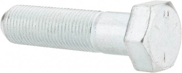 Made in USA - 1/2-20 UNF, 2" Length Under Head Hex Head Cap Screw - Partially Threaded, Grade 5 Steel, Zinc-Plated Finish, 3/4" Hex - Apex Tool & Supply