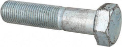 Made in USA - 1/2-20 UNF, 2-1/4" Length Under Head Hex Head Cap Screw - Partially Threaded, Grade 5 Steel, Zinc-Plated Finish, 3/4" Hex - Apex Tool & Supply
