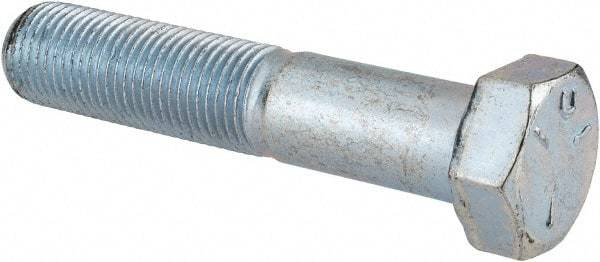 Made in USA - 1/2-20 UNF, 2-1/2" Length Under Head Hex Head Cap Screw - Partially Threaded, Grade 5 Steel, Zinc-Plated Finish, 3/4" Hex - Apex Tool & Supply