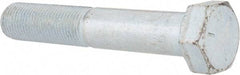Made in USA - 1/2-20 UNF, 3" Length Under Head Hex Head Cap Screw - Partially Threaded, Grade 5 Steel, Zinc-Plated Finish, 3/4" Hex - Apex Tool & Supply
