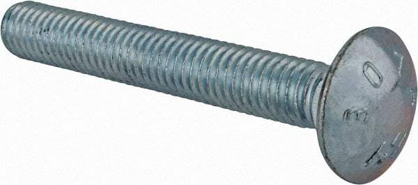 Value Collection - 3/8-16 UNC 2-3/4" Length Under Head, Standard Square Neck, Carriage Bolt - Grade 2 Steel, Zinc-Plated Finish - Apex Tool & Supply
