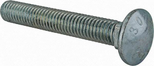 Value Collection - 7/16-14 UNC 3" Length Under Head, Standard Square Neck, Carriage Bolt - Grade 2 Steel, Zinc-Plated Finish - Apex Tool & Supply