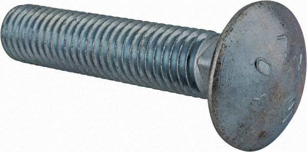 Value Collection - 1/2-13 UNC 2-1/2" Length Under Head, Standard Square Neck, Carriage Bolt - Grade 2 Steel, Zinc-Plated Finish - Apex Tool & Supply