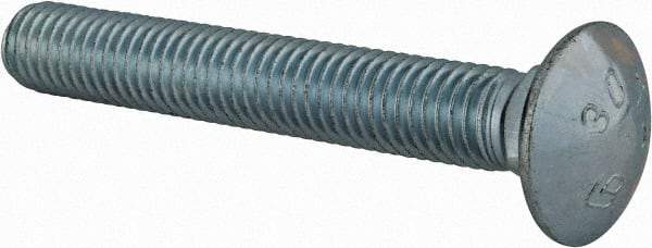 Value Collection - 1/2-13 UNC 3-1/2" Length Under Head, Standard Square Neck, Carriage Bolt - Grade 2 Steel, Zinc-Plated Finish - Apex Tool & Supply
