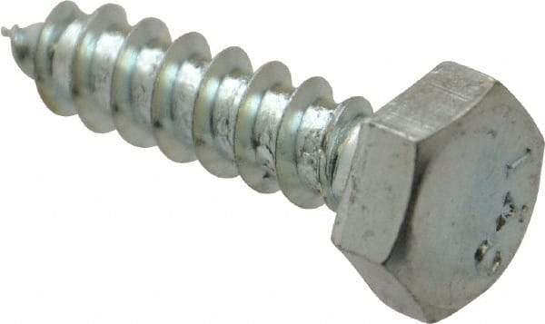Value Collection - 1/4" Screw, 1" Length Under Head, Steel, Hex Head Lag Screw - Zinc Plated, Grade 2 - Apex Tool & Supply