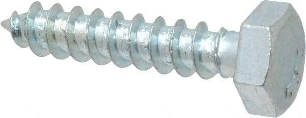 Value Collection - 1/4" Screw, 1-1/4" Length Under Head, Steel, Hex Head Lag Screw - Zinc Plated, Grade 2 - Apex Tool & Supply
