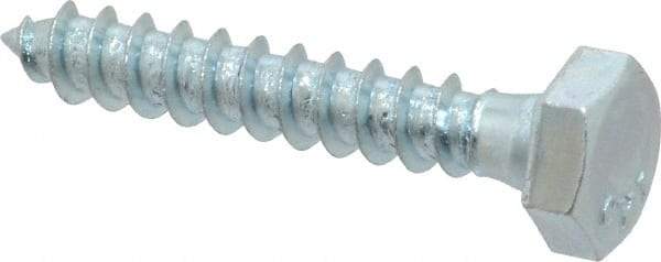 Value Collection - 1/4" Screw, 1-1/2" Length Under Head, Steel, Hex Head Lag Screw - Zinc Plated, Grade 2 - Apex Tool & Supply