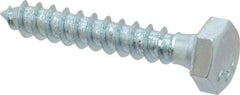 Value Collection - 1/4" Screw, 1-1/2" Length Under Head, Steel, Hex Head Lag Screw - Zinc Plated, Grade 2 - Apex Tool & Supply