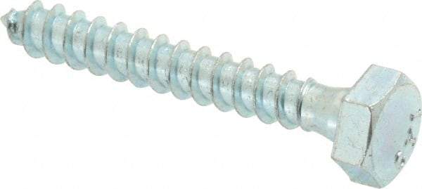 Value Collection - 1/4" Screw, 1-3/4" Length Under Head, Steel, Hex Head Lag Screw - Zinc Plated, Grade 2 - Apex Tool & Supply
