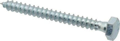 Value Collection - 1/4" Screw, 2-1/2" Length Under Head, Steel, Hex Head Lag Screw - Zinc Plated, Grade 2 - Apex Tool & Supply