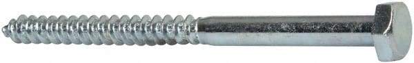 Value Collection - 1/4" Screw, 3-1/2" Length Under Head, Steel, Hex Head Lag Screw - Zinc Plated, Grade 2 - Apex Tool & Supply