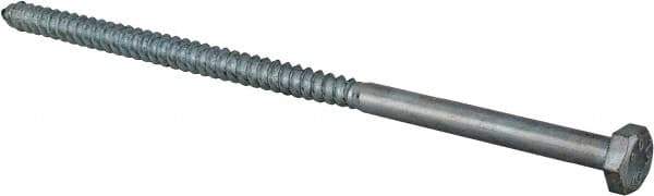 Value Collection - 1/4" Screw, 6" Length Under Head, Steel, Hex Head Lag Screw - Zinc Plated, Grade 2 - Apex Tool & Supply