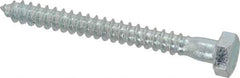 Value Collection - 5/16" Screw, 3" Length Under Head, Steel, Hex Head Lag Screw - Zinc Plated, Grade 2 - Apex Tool & Supply