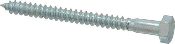 Value Collection - 5/16" Screw, 3-1/2" Length Under Head, Steel, Hex Head Lag Screw - Zinc Plated, Grade 2 - Apex Tool & Supply