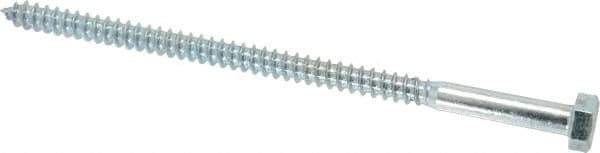 Value Collection - 5/16" Screw, 6" Length Under Head, Steel, Hex Head Lag Screw - Zinc Plated, Grade 2 - Apex Tool & Supply